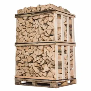 Trockenes Brennholz – 25 cm, Mischung Buche und Eiche, auf Palette